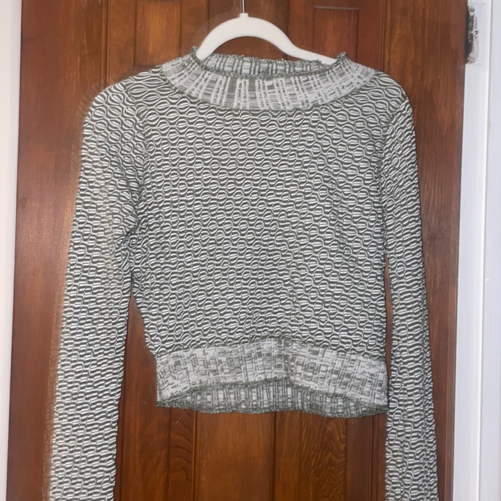 Free people cropped long sleeve blouse